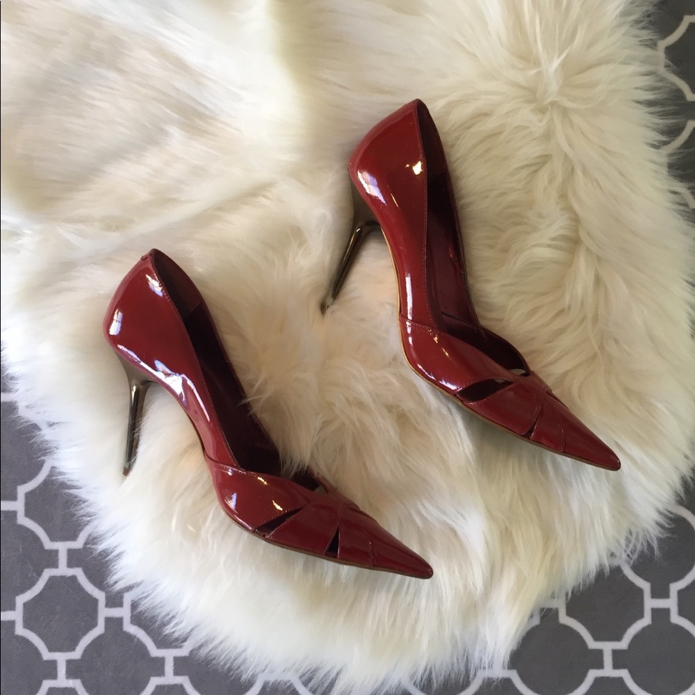 ALDO 👠 Red Patent Leather Cutout Stilettos - Picture 2 of 8